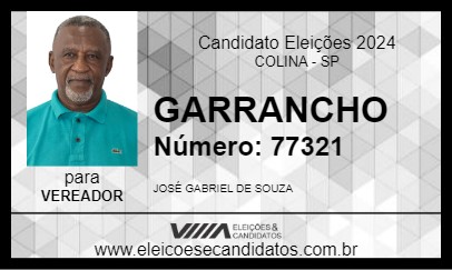 Candidato GARRANCHO 2024 - COLINA - Eleições