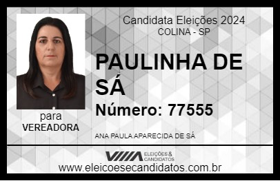 Candidato PAULINHA DE SÁ 2024 - COLINA - Eleições