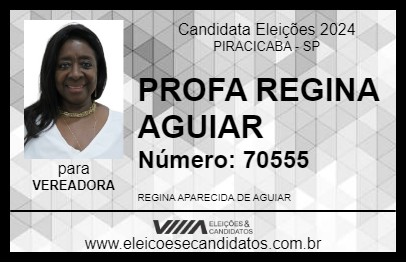 Candidato PROFA REGINA AGUIAR 2024 - PIRACICABA - Eleições