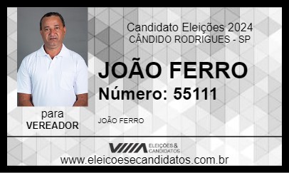 Candidato JOÃO FERRO 2024 - CÂNDIDO RODRIGUES - Eleições