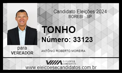 Candidato TONHO 2024 - BOREBI - Eleições