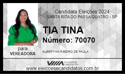 Candidato TIA TINA 2024 - SANTA RITA DO PASSA QUATRO - Eleições