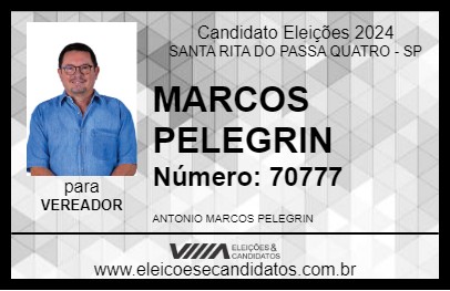 Candidato MARCOS PELEGRIN 2024 - SANTA RITA DO PASSA QUATRO - Eleições