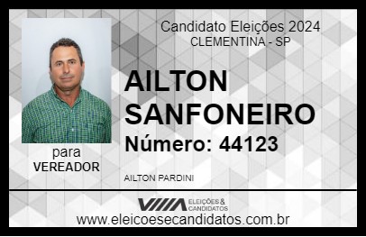 Candidato AILTON SANFONEIRO 2024 - CLEMENTINA - Eleições