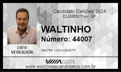 Candidato WALTINHO 2024 - CLEMENTINA - Eleições