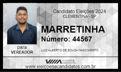 Candidato MARRETINHA 2024 - CLEMENTINA - Eleições