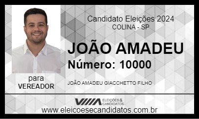 Candidato JOÃO AMADEU 2024 - COLINA - Eleições