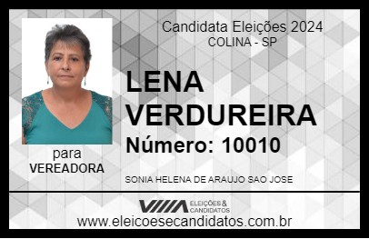 Candidato LENA VERDUREIRA 2024 - COLINA - Eleições