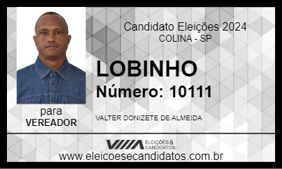 Candidato LOBINHO 2024 - COLINA - Eleições