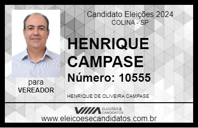 Candidato HENRIQUE CAMPASE 2024 - COLINA - Eleições