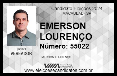 Candidato EMERSON LOURENÇO 2024 - MACAUBAL - Eleições