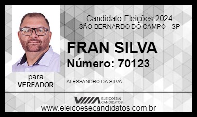 Candidato FRAN SILVA 2024 - SÃO BERNARDO DO CAMPO - Eleições