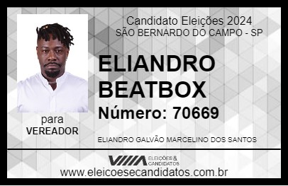 Candidato ELIANDRO BEATBOX 2024 - SÃO BERNARDO DO CAMPO - Eleições