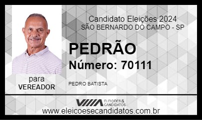 Candidato PEDRÃO 2024 - SÃO BERNARDO DO CAMPO - Eleições