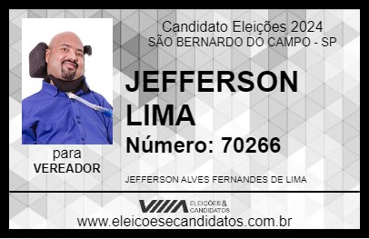 Candidato JEFFERSON LIMA 2024 - SÃO BERNARDO DO CAMPO - Eleições