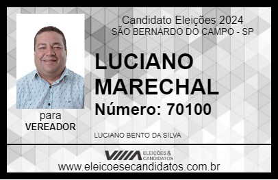 Candidato LUCIANO MARECHAL 2024 - SÃO BERNARDO DO CAMPO - Eleições