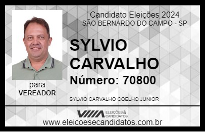 Candidato SYLVIO CARVALHO 2024 - SÃO BERNARDO DO CAMPO - Eleições