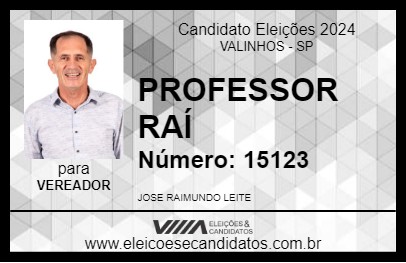 Candidato PROFESSOR RAÍ 2024 - VALINHOS - Eleições