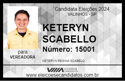 Candidato KETERYN SCABELLO 2024 - VALINHOS - Eleições