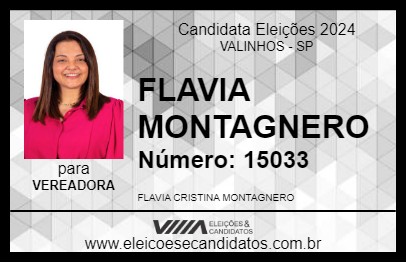 Candidato FLAVIA MONTAGNERO 2024 - VALINHOS - Eleições