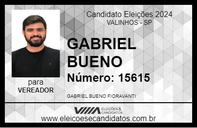 Candidato GABRIEL BUENO 2024 - VALINHOS - Eleições