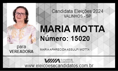 Candidato MARIA MOTTA 2024 - VALINHOS - Eleições