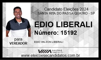 Candidato EDIO LIBERALI 2024 - SANTA RITA DO PASSA QUATRO - Eleições