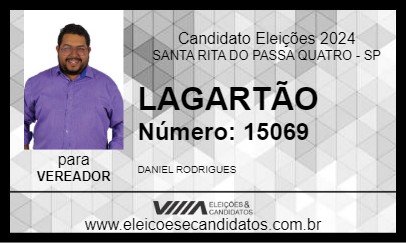 Candidato DANIEL  O LAGARTÃO  2024 - SANTA RITA DO PASSA QUATRO - Eleições