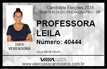 Candidato PROFESSORA LEILA 2024 - SANTA RITA DO PASSA QUATRO - Eleições