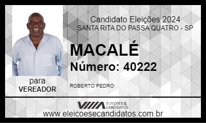 Candidato MACALÉ 2024 - SANTA RITA DO PASSA QUATRO - Eleições