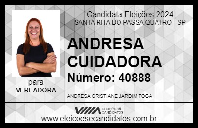 Candidato ANDRESA CUIDADORA 2024 - SANTA RITA DO PASSA QUATRO - Eleições