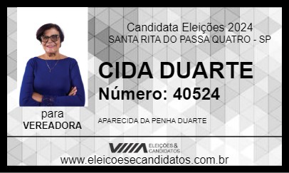 Candidato CIDA DUARTE 2024 - SANTA RITA DO PASSA QUATRO - Eleições