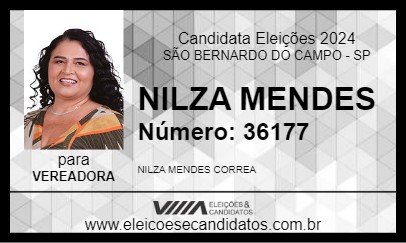 Candidato NILZA MENDES 2024 - SÃO BERNARDO DO CAMPO - Eleições