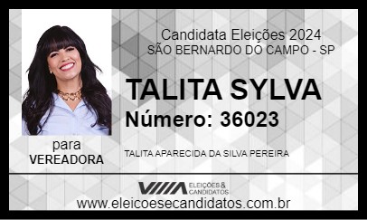 Candidato TALITA SYLVA 2024 - SÃO BERNARDO DO CAMPO - Eleições