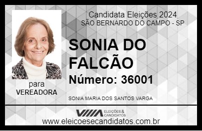 Candidato SONIA DO FALCÃO 2024 - SÃO BERNARDO DO CAMPO - Eleições