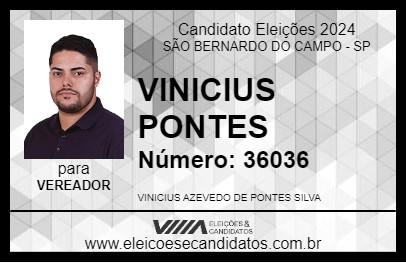 Candidato VINICIUS PONTES 2024 - SÃO BERNARDO DO CAMPO - Eleições