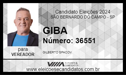 Candidato GIBA 2024 - SÃO BERNARDO DO CAMPO - Eleições