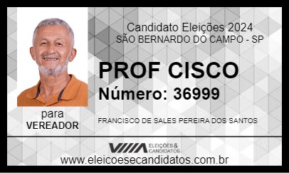 Candidato PROF CISCO 2024 - SÃO BERNARDO DO CAMPO - Eleições