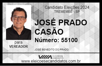 Candidato JOSÉ PRADO CASÃO 2024 - TREMEMBÉ - Eleições