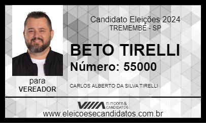 Candidato BETO TIRELLI 2024 - TREMEMBÉ - Eleições