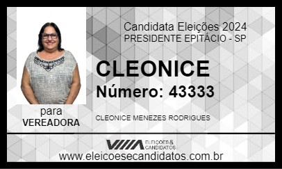 Candidato CLEONICE 2024 - PRESIDENTE EPITÁCIO - Eleições