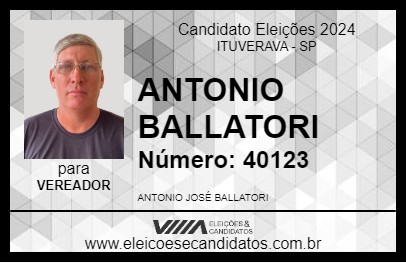 Candidato ANTONIO BALLATORI 2024 - ITUVERAVA - Eleições