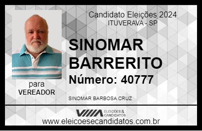 Candidato SINOMAR BARRERITO 2024 - ITUVERAVA - Eleições