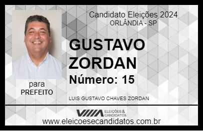 Candidato GUSTAVO ZORDAN 2024 - ORLÂNDIA - Eleições