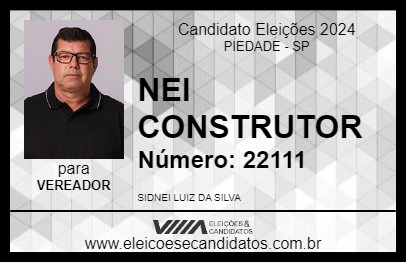 Candidato NEI CONSTRUTOR 2024 - PIEDADE - Eleições