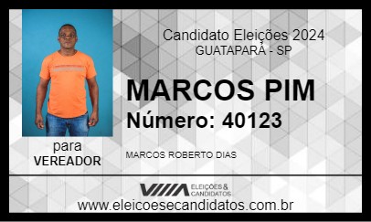 Candidato MARCOS PIM 2024 - GUATAPARÁ - Eleições