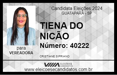 Candidato TIENA DO NICÃO 2024 - GUATAPARÁ - Eleições