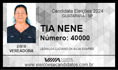 Candidato TIA NENE 2024 - GUATAPARÁ - Eleições