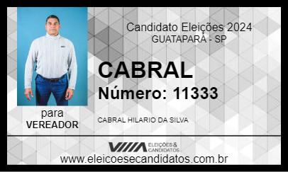 Candidato CABRAL 2024 - GUATAPARÁ - Eleições