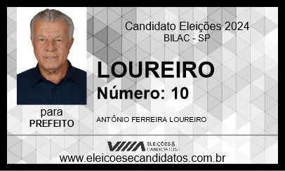 Candidato LOUREIRO 2024 - BILAC - Eleições